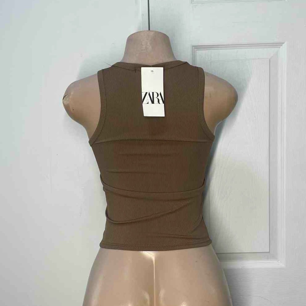 Zara Tan Ribbed Tank Top - Picture 2 of 5
